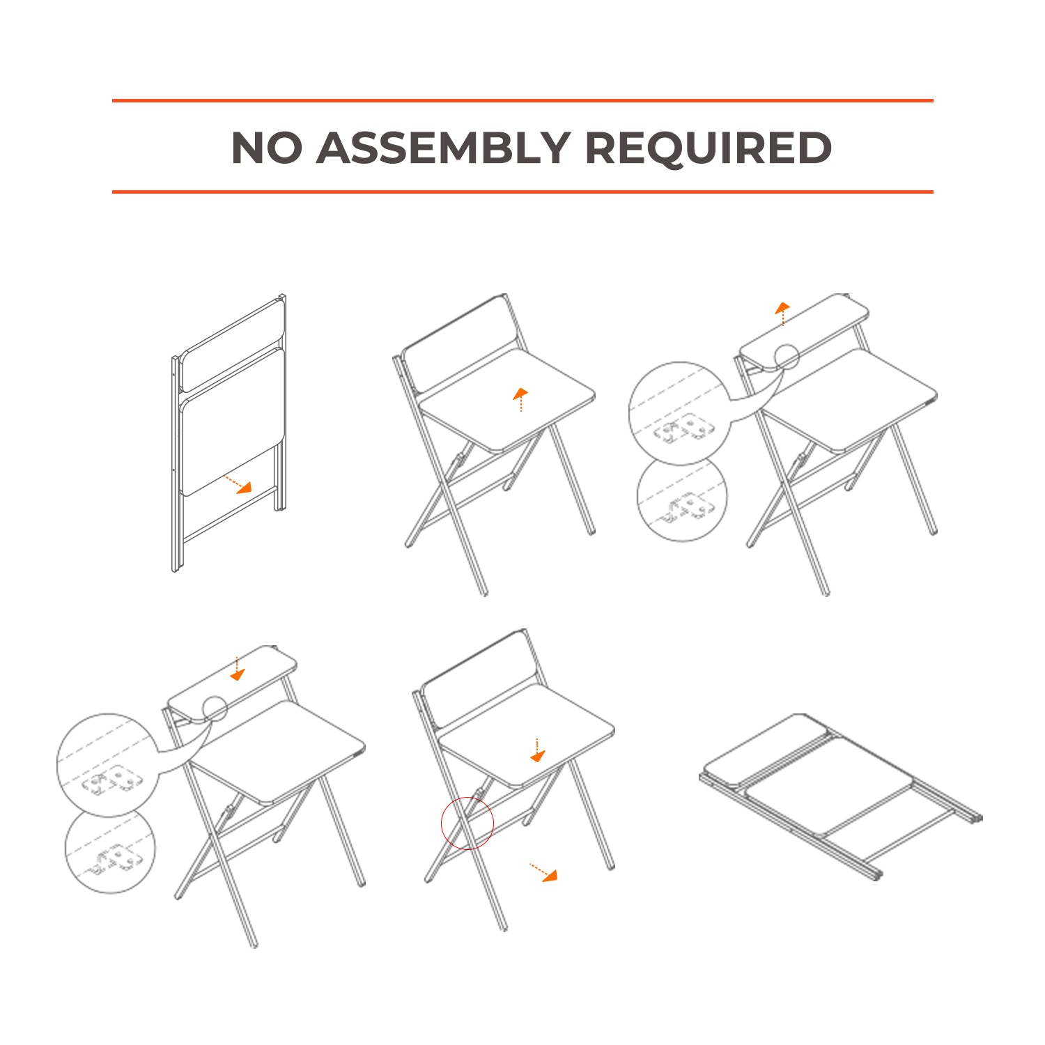 Modern Folding Desk Square 660 , Two-Tier