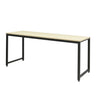 SOFSYS modern industrial computer desk with oak table top and black metal frame. simple stylish desk for working, gaming, writing, more