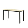 SOFSYS modern industrial home office desk table with oak table top and black metal frame for style, comfort, and convenience