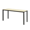 SOFSYS modern industrial home office desk table with oak table top and black metal frame for style, comfort, and convenience