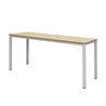 SOFSYS modern industrial home office desk table with oak table top and white metal frame for style, comfort, and convenience