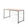 SOFSYS modern industrial computer desk with oak table top and black metal frame. simple stylish desk for working, gaming, writing, more