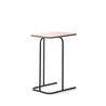SOFSYS simple modern side table with oak table top and L shaped black metal frame. lightweight, stylish, and convenient design