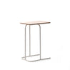 SOFSYS simple modern side table with oak table top and L shaped white metal frame. lightweight, stylish, and convenient design