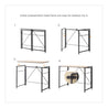 SOFSYS modern industrial folding desk with easy assembly - unfold preassembled metal frame and snap the desk top into it