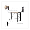 SOFSYS modern industrial folding desk with simple eco-friendly oak table top, preassembled, foldable metal frame and adjustable feet