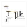 SOFSYS modern industrial design computer desk with simple oak top, heavy duty metal frame and adjustable feet for stability