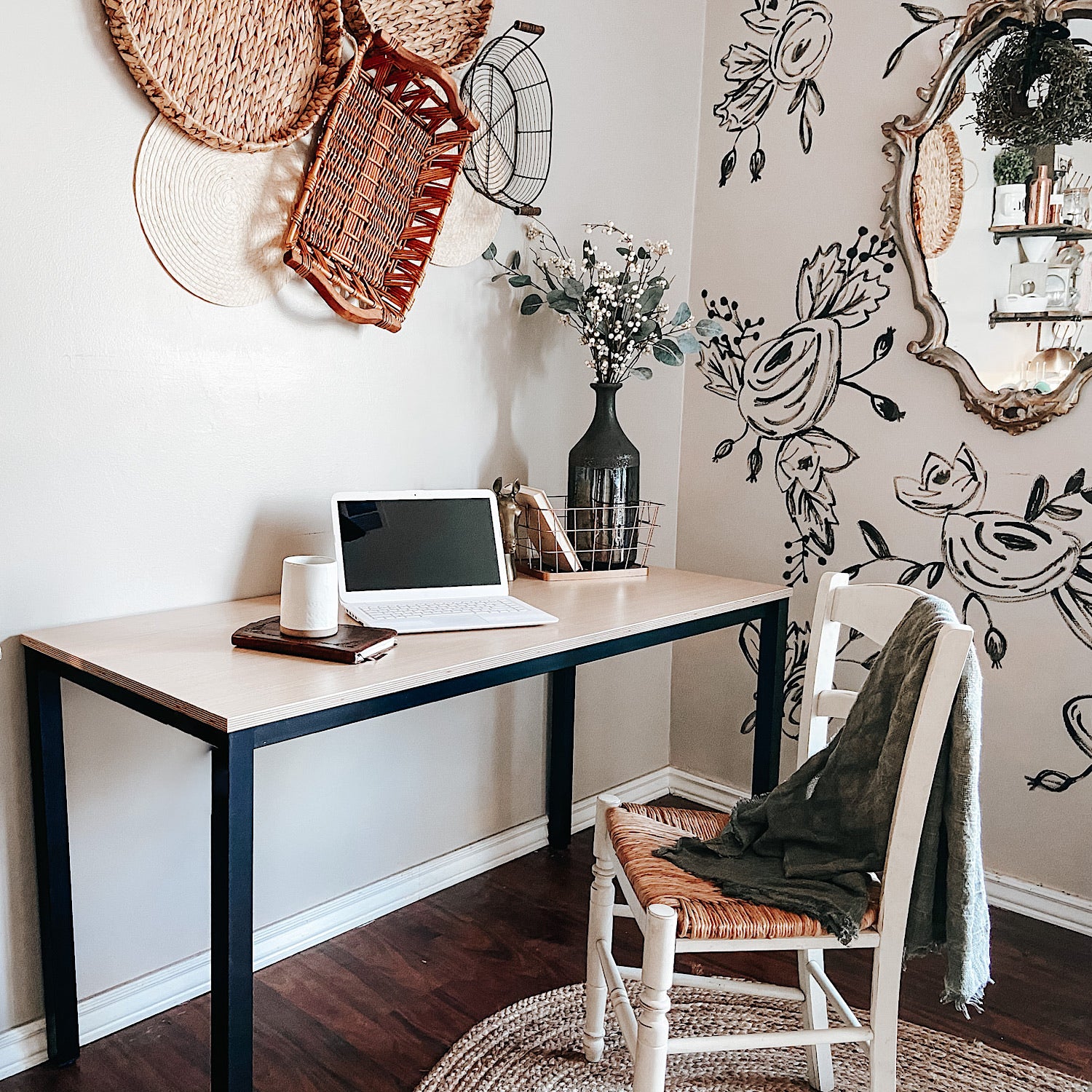 SOFSYS modern industrial home office desk table for laptop, computer, working, gaming, and streaming in living space, office, and bedroom