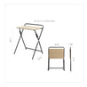 SOFSYS modern industrial folding desk for computer made with simple 23.7 inch oak table top and minimalist, foldable metal frame preassembled