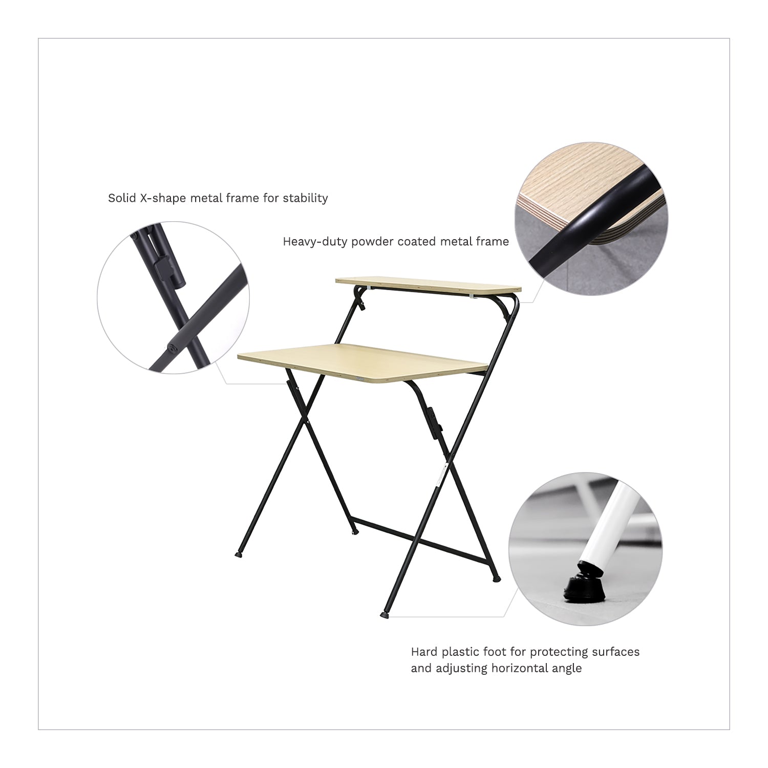 Modern Folding Desk 863, Two-Tier