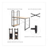 SOFSYS modern industrial computer desk with built in bookshelf, simple oak top, heavy duty metal frame and adjustable feet for stability