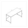 SOFSYS modern industrial design computer desk with 55.1” x 23.6” oak table top and 29.5” tall metal frame. simple and spacious