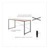 SOFSYS modern industrial design computer desk with simple oak top, heavy duty metal frame and adjustable feet for stability