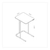SOFSYS simple modern side table made with 18.9” x 14.6” oak table top and 26.5” tall L-shaped minimalist metal frame