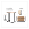 SOFSYS modern industrial style side table with simple oak top, lightweight L-shaped metal frame and anti-slip legs