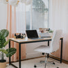 SOFSYS modern industrial computer desk for laptop, working, gaming, and writing in living space, home office, and bedroom with style
