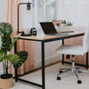 SOFSYS modern industrial computer desk for laptop, working, gaming, and writing in living space, home office, and bedroom with style