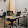 SOFSYS modern industrial computer desk for laptop, working, gaming, and writing in living space, home office, and bedroom with style