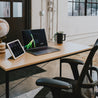 SOFSYS modern industrial computer desk for laptop, working, gaming, and writing in living space, home office, and bedroom with style